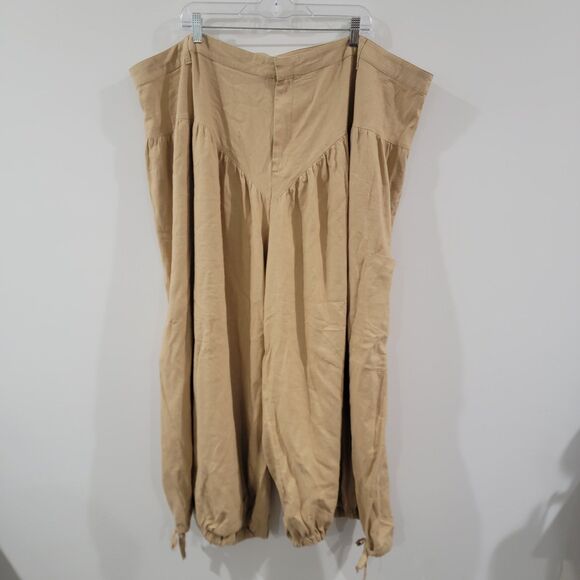 Fe Noel Target Womens Pants Size 26 Linen Blend Barrel Wide Leg Tan - Picture 1 of 8